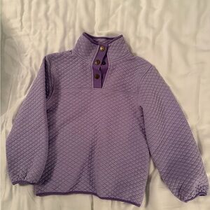 Light Purple Quilted Pullover with Button Detail